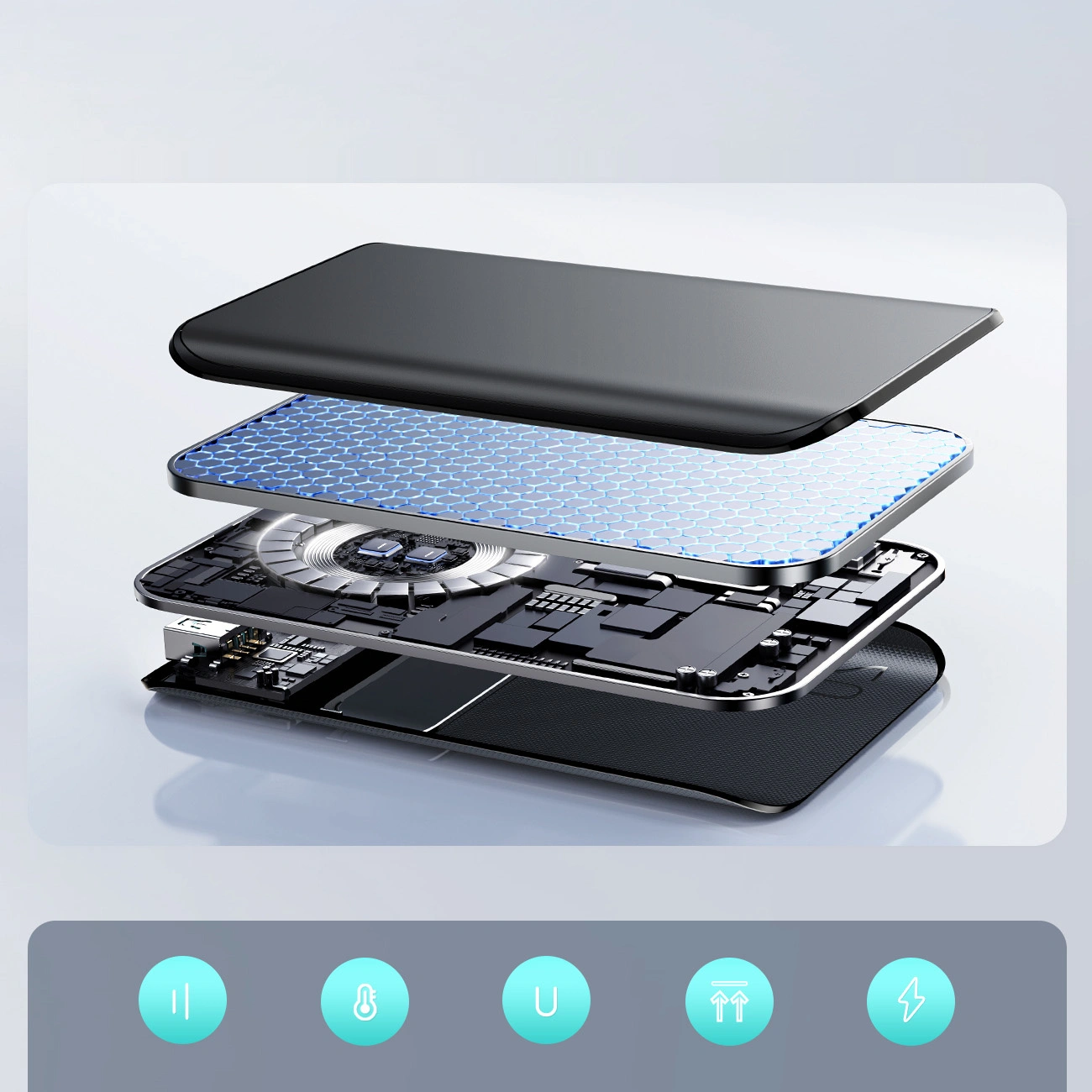 Външна батерия Joyroom JR-QP192, 20000mAh, 22.5W, QC + PD, 1 x USB-A - 2 x USB-C, Черна