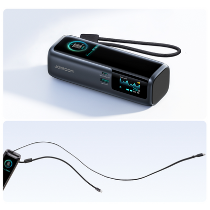 Външна батерия Joyroom PODIX PR70, 25000mAh, 240W, QC + PD, 1 x USB-A - 3 x USB-C, черна
