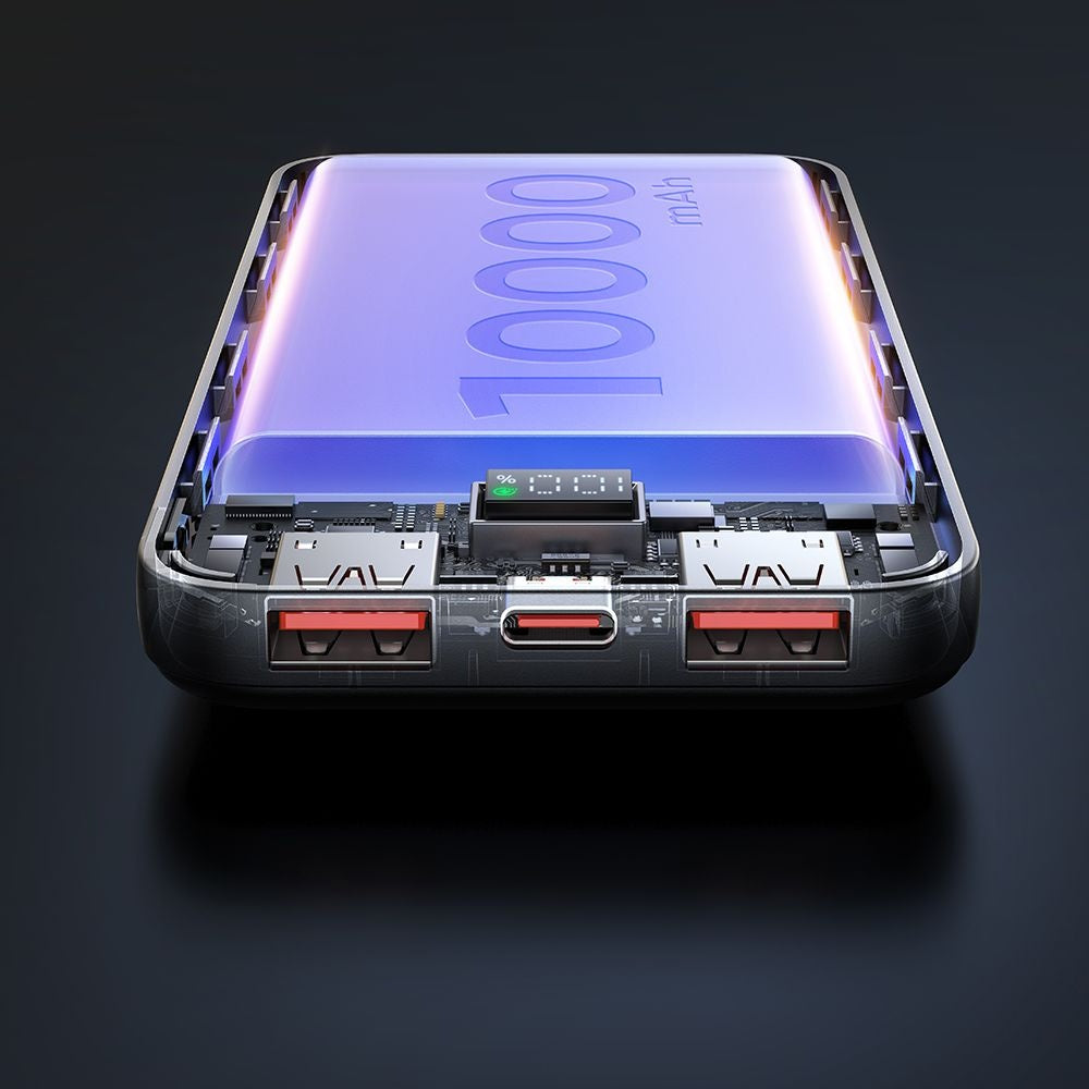 Външна батерия McDodo MC-4220, 10000mAh, 22.5W, QC + PD, 2 x USB-A - 1 x USB-C, Черна