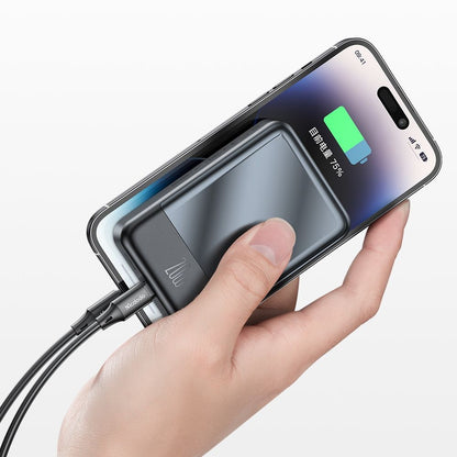 Външна батерия Wireless McDodo MC-4261 Ambilight, 10000mAh, 20W, PD + FQI, 1 x QI - 1 x USB-C, Черна