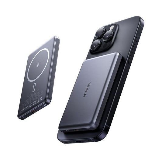 Външна безжична батерия McDodo MC-4641 Meta, 5000mAh, 20W, PD + FQI, 1 x QI - 1 x USB-C, Черна