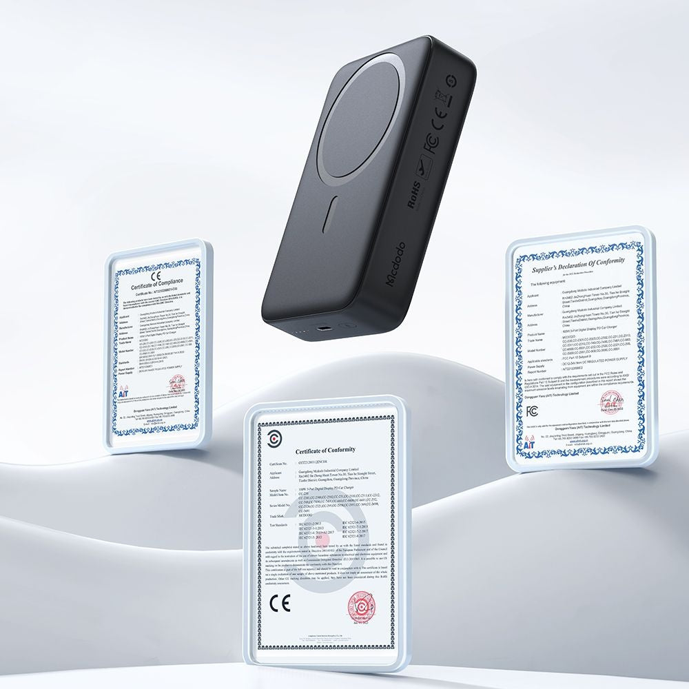 Външна батерия Wireless McDodo MC-5021 Ambilight, 20000mAh, 20W, PD + FQI, 1 x QI - 1 x USB-C, Черна