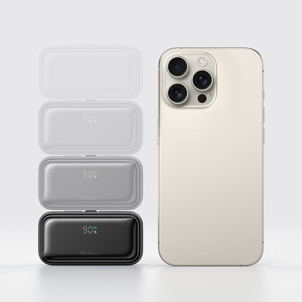 McDodo MC-7800 Freekit External Battery, 5000mAh, 22.5W, PD, 1 x Lightning - 2 x USB-C, Black