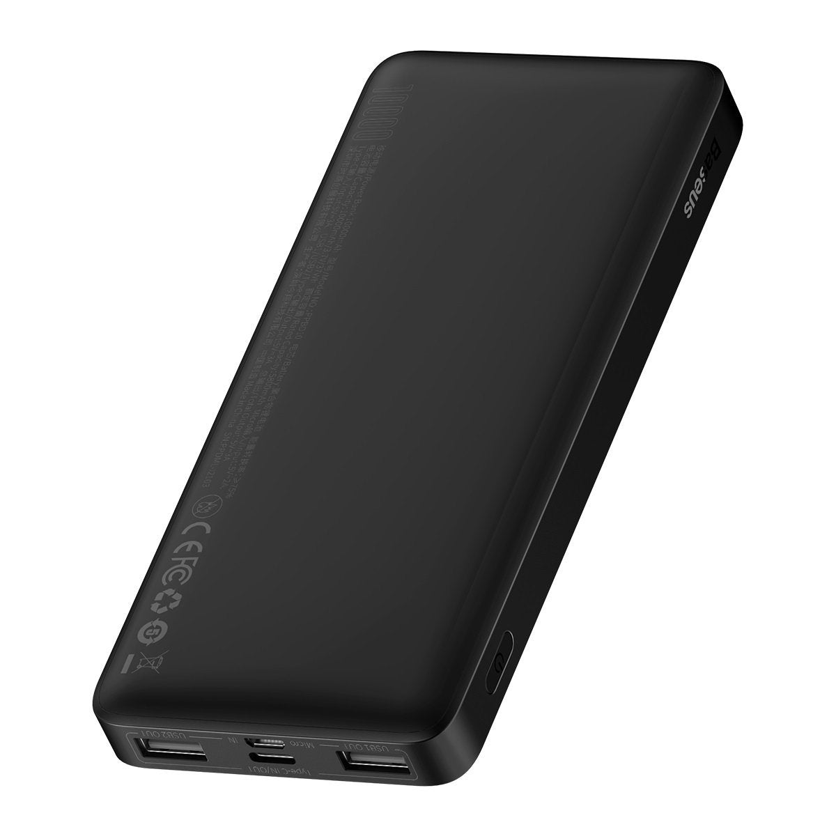 Външна батерия Baseus Bipow, 10000mAh, 15W, 1 x USB-C - 2 x USB-A, черна PPBD050001 