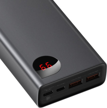 Външна батерия Baseus Adaman, 20000mAh, 65W, QC + PD, 1 x USB-C - 2 x USB-C, черна PPIMDA-D01 PPIMDA-D01 