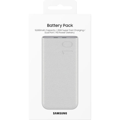 Външна батерия Samsung, 10000mAh, 25W, PD, 2 x USB-C, бежова EB-P3400XUEGEU