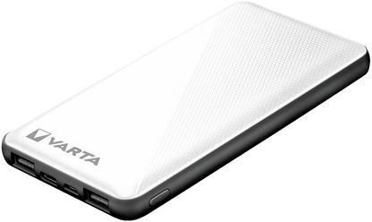 Външна батерия Varta Energy, 10000mAh, 15W, 2 x USB-A - 1 x USB-C, бяла