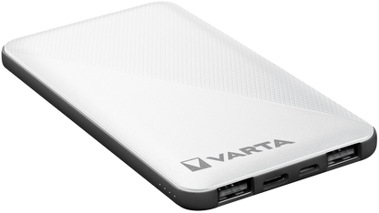 Външна батерия Varta Energy, 5000mAh, 15W, 2 x USB-A - 1 x USB-C, бяла