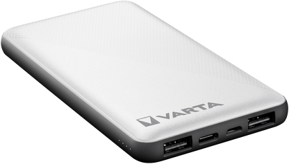 Външна батерия Varta Energy, 10000mAh, 15W, 2 x USB-A - 1 x USB-C, бяла