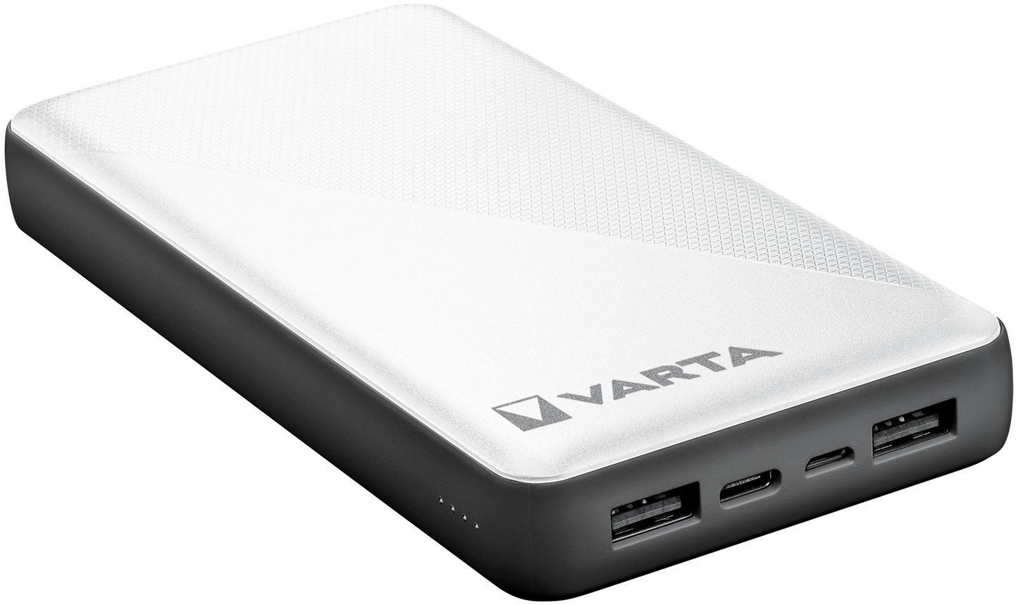 Външна батерия Varta Energy, 20000mAh, 15W, 2 x USB-A - 1 x USB-C, бяла