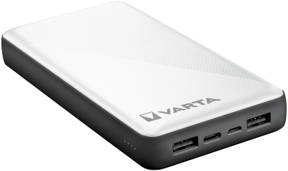 Външна батерия Varta Energy, 20000mAh, 15W, 2 x USB-A - 1 x USB-C, бяла