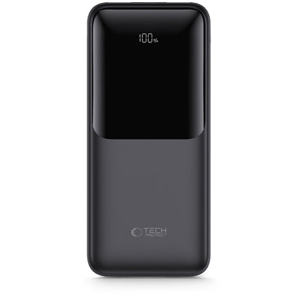 Външна батерия Tech-Protect PB02, 20000mAh, 22.5W, QC + PD, 1 x USB-C - 2 x USB-A, Черна