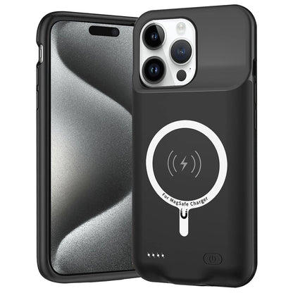 Външна батерия тип калъф Wireless Techsuit Power Pro Battery за Apple iPhone 15 Pro, 7000mAh, Черна