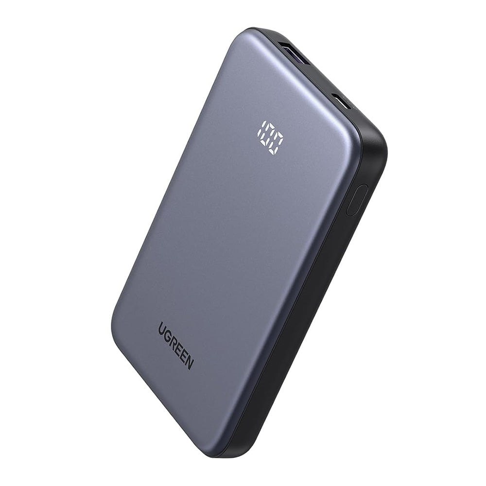 Външна батерия UGREEN 75131B, 10000mAh, 22.5W, QC + PD, 1 x USB-A - 1 x USB-C, Сивa