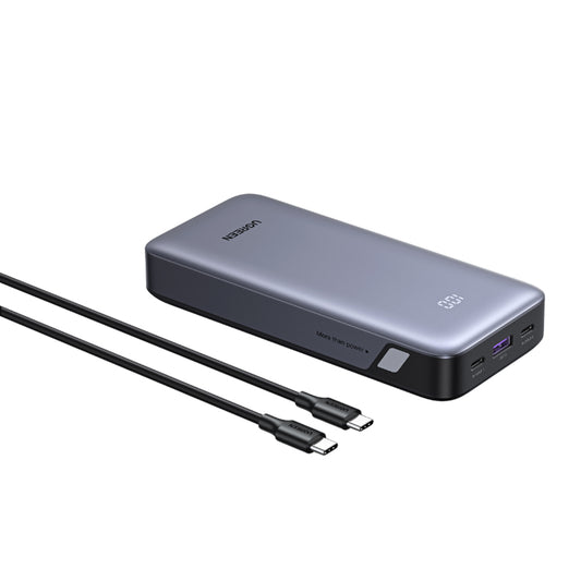 Външна батерия UGREEN Nexode PB532 (55989B), 20000mAh, 30W, QC + PD, 1 x USB-A - 2 x USB-C, Сив