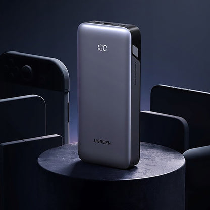 UGREEN Nexode PB532 External Battery (55989B), 20000mAh, 30W, QC + PD, 1 x USB-A - 2 x USB-C, Gray