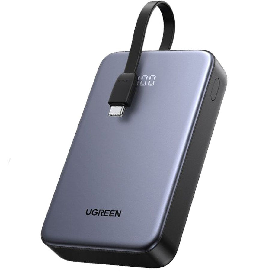 Външна батерия UGREEN PB505, 20000mAh, 22.5W, QC + PD, 1 x USB-A - 2 x USB-C, Сивa