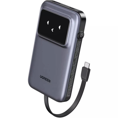 Външна батерия UGREEN PB511 Uno, 10000mAh, 30W, QC + PD, 1 x USB-A - 2 x USB-C, Сив