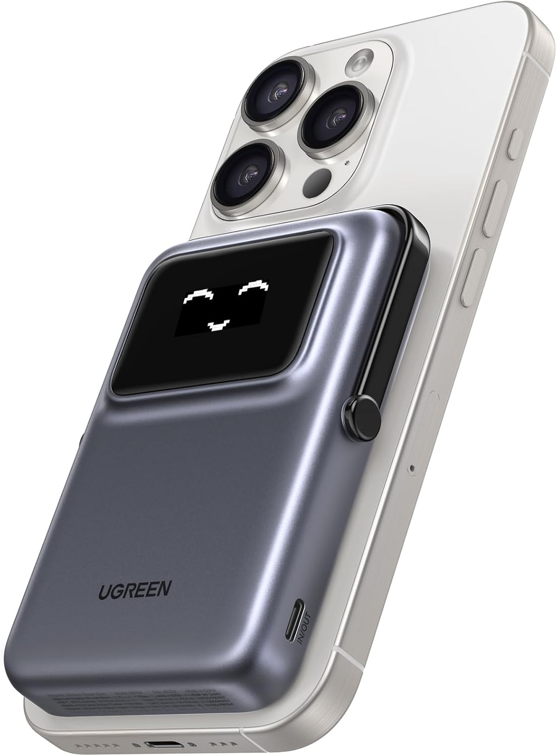 Външна батерия Wireless UGREEN PB572 Uno, 10000mAh, 20W, PD + FQI, 1 x QI - 1 x USB-C, Сив