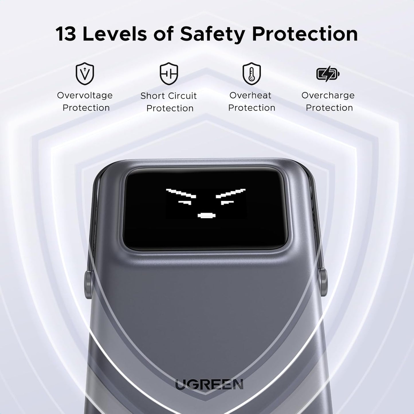 Външна батерия Wireless UGREEN PB572 Uno, 10000mAh, 20W, PD + FQI, 1 x QI - 1 x USB-C, Сив