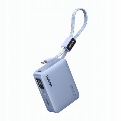 Външна батерия UGREEN PB584 (75173B), 10000mAh, 33W, QC + PD, 1 x USB-A - 2 x USB-C, Синя