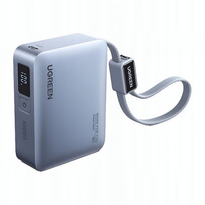 Външна батерия UGREEN PB584 (75173B), 10000mAh, 33W, QC + PD, 1 x USB-A - 2 x USB-C, Синя