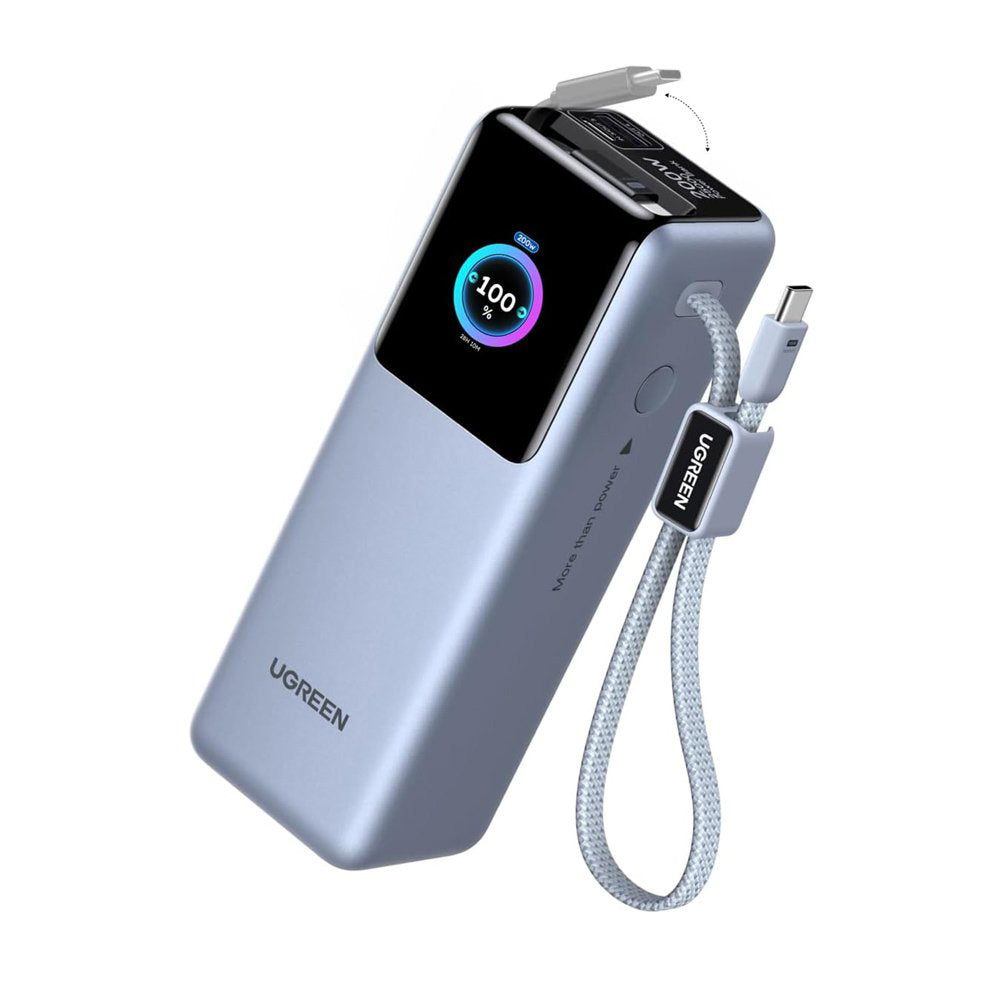 Външна батерия UGREEN PB728 (75702B), 25000mAh, 200W, QC + PD, 1 x USB-A - 3 x USB-C, Сив
