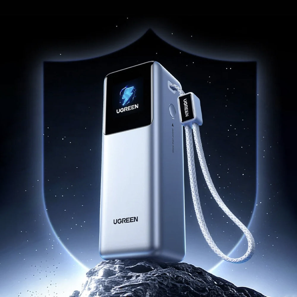Външна батерия UGREEN PB728 (75702B), 25000mAh, 200W, QC + PD, 1 x USB-A - 3 x USB-C, Сив