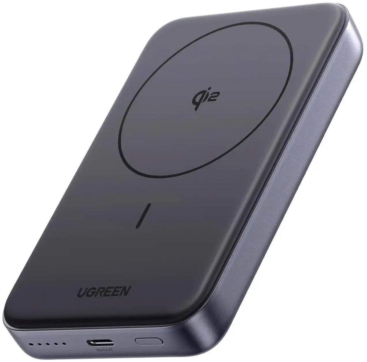 Външна батерия UGREEN PB761, 10000mAh, 30W, PD + FQI, 1 x QI - 1 x USB-C, Сив
