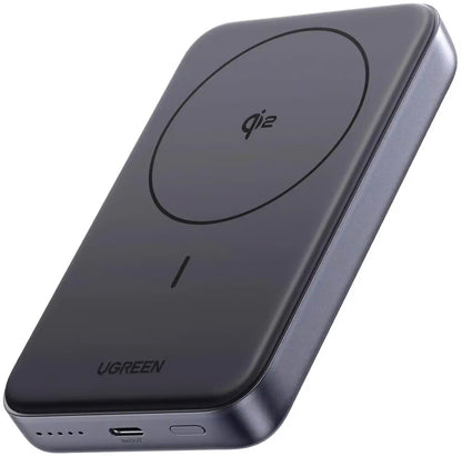 Външна батерия UGREEN PB761, 10000mAh, 30W, PD + FQI, 1 x QI - 1 x USB-C, Сив