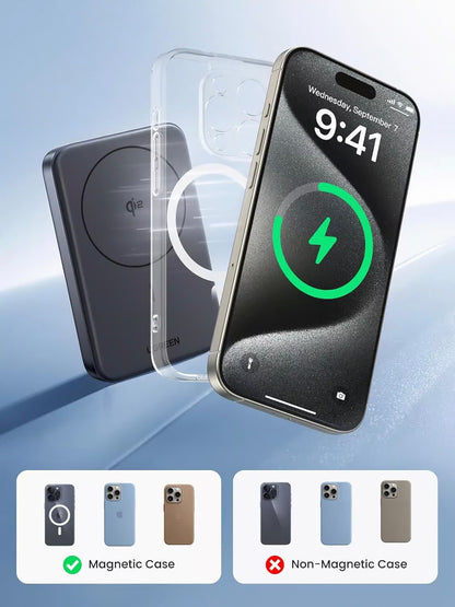 Външна батерия UGREEN PB761, 10000mAh, 30W, PD + FQI, 1 x QI - 1 x USB-C, Сив