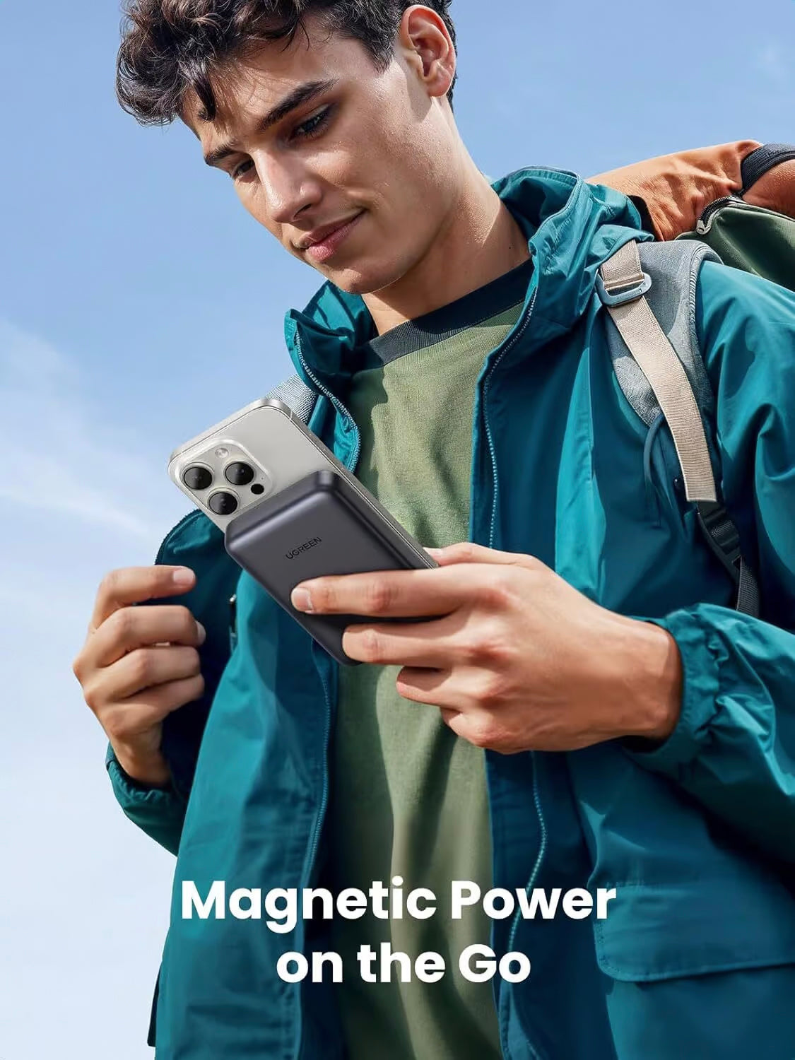 Външна батерия UGREEN PB761, 10000mAh, 30W, PD + FQI, 1 x QI - 1 x USB-C, Сив