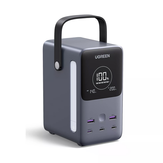 Външна батерия UGREEN PB770, 48000mAh, 300W, QC + PD, 2 x USB-A - 3 x USB-C, Сива, Презапечатана