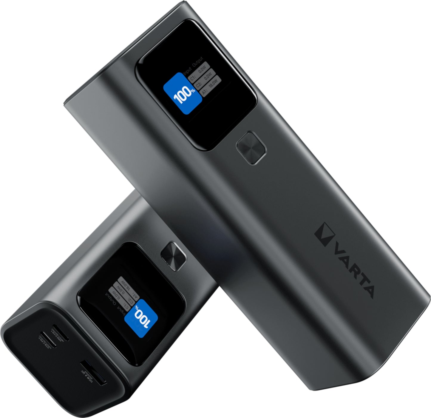 Varta High Speed External Battery, 27000mAh, 140W, QC + PD, 1 x USB-A - 2 x USB-C, Black