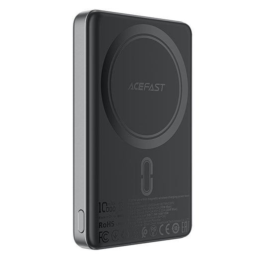 Външна батерия Wireless Acefast M12, 10000mAh, 20W, PD + FQI, 1 x QI - 1 x USB-C, Черна