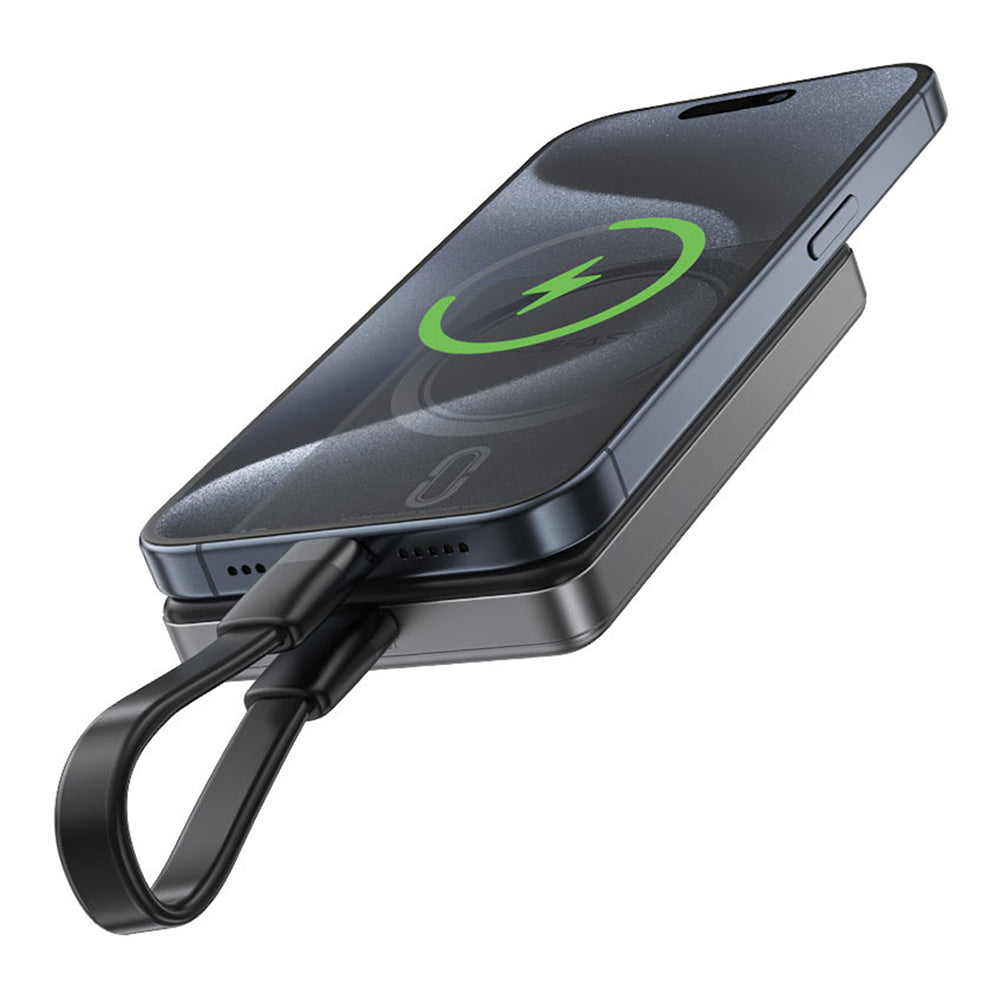 Външна батерия Wireless Acefast M12, 10000mAh, 20W, PD + FQI, 1 x QI - 1 x USB-C, Черна