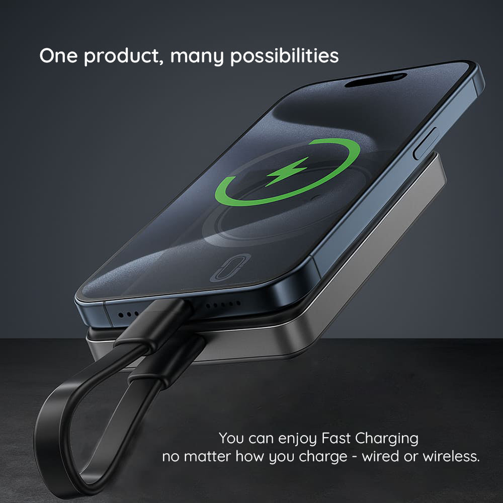 Външна батерия Wireless Acefast M12, 10000mAh, 20W, PD + FQI, 1 x QI - 1 x USB-C, Черна