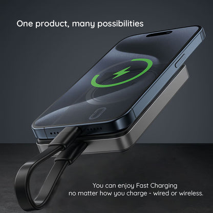 Външна батерия Wireless Acefast M12, 10000mAh, 20W, PD + FQI, 1 x QI - 1 x USB-C, Черна