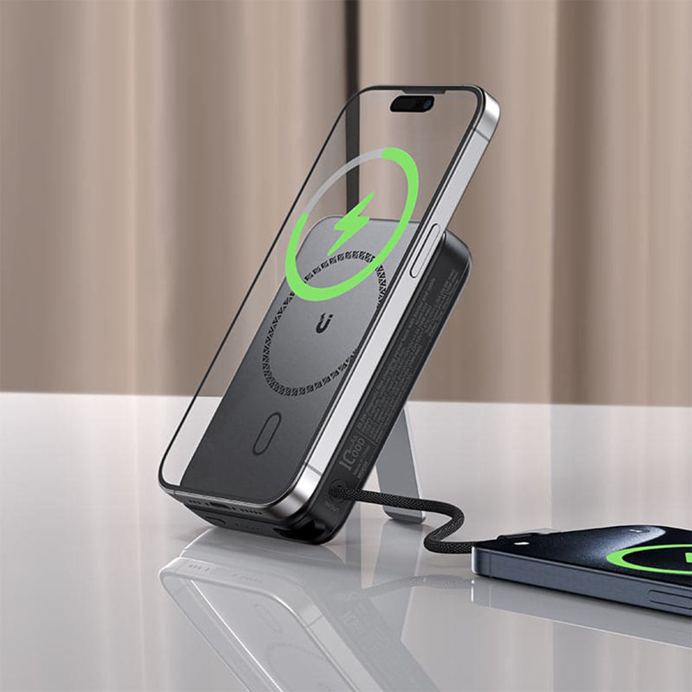 Външна батерия Wireless Acefast M24, 10000mAh, 22.5W, PD + FQI, 1 x QI - 2 x USB-C, Сивa