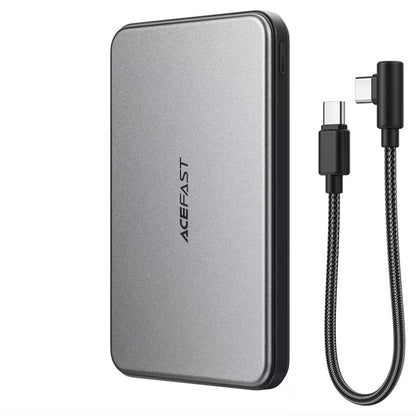 Външна батерия Wireless Acefast M30, 5000mAh, 20W, PD + FQI, 1 x QI - 2 x USB-C, Черна