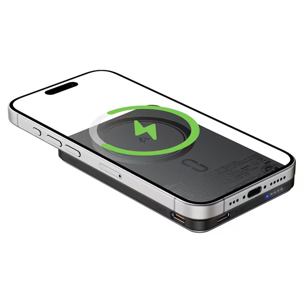 Външна батерия Wireless Acefast M30, 5000mAh, 20W, PD + FQI, 1 x QI - 2 x USB-C, Черна
