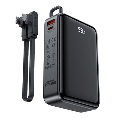 Външна батерия Acefast M4, 20000mAh, 67W, PD, 1 x USB-A - 2 x USB-C, Черна