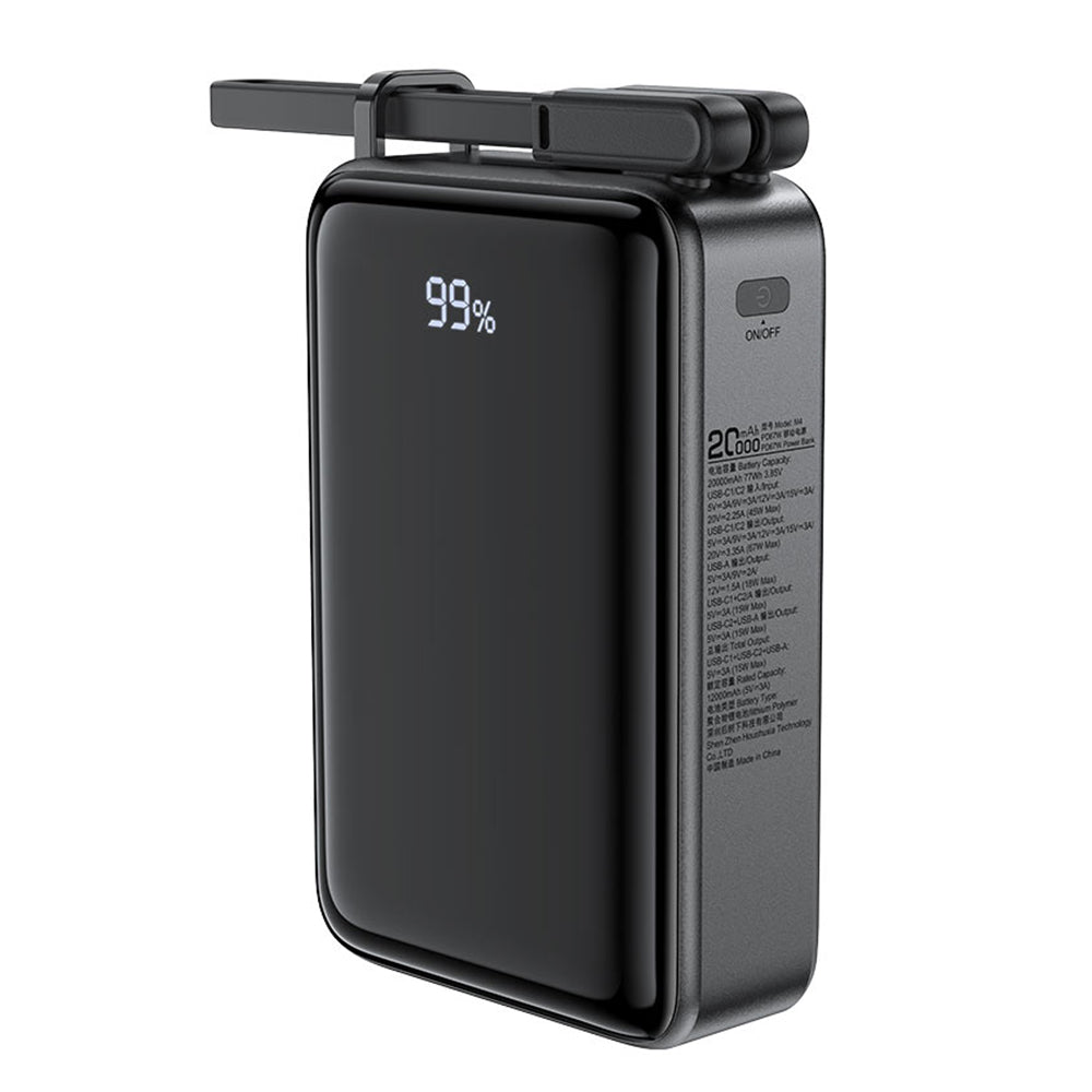 Външна батерия Acefast M4, 20000mAh, 67W, PD, 1 x USB-A - 2 x USB-C, Черна