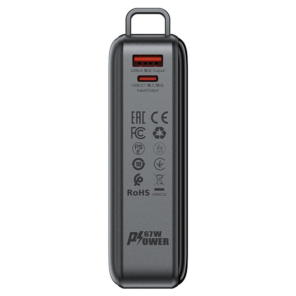 Външна батерия Acefast M4, 20000mAh, 67W, PD, 1 x USB-A - 2 x USB-C, Черна