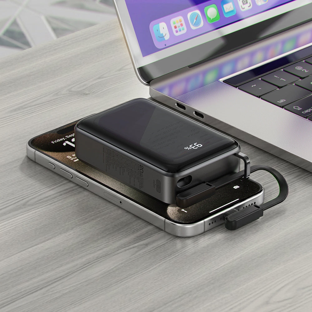 Външна батерия Acefast M4, 20000mAh, 67W, PD, 1 x USB-A - 2 x USB-C, Черна