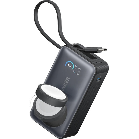Външна батерия Wireless Anker MagGo, 10000mAh, 35W, PD + QI, 1 x QI - 2 x USB-C, Черна A1657H11