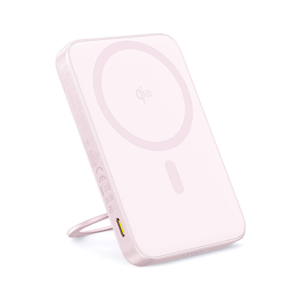 Външна батерия Wireless Baseus PicoGo, 5000mAh, 20W, PD + FQI, 1 x QI - 1 x USB-C, Розова P10076800413-00