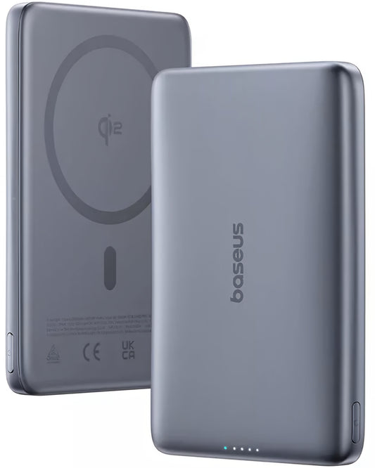 Външна батерия Wireless Baseus PicoGo AM41, 10000mAh, 27W, PD + FQI, 1 x QI - 1 x USB-C, Сива E0027200