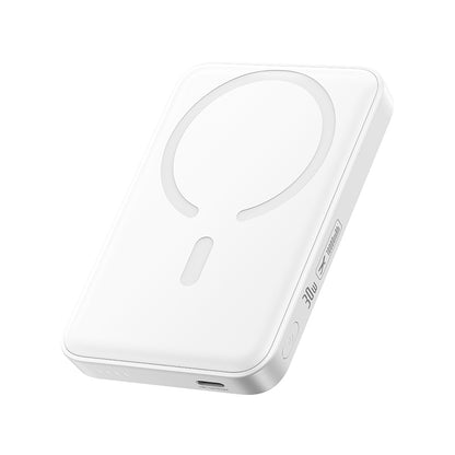 Безжичен външен акумулатор Baseus EnerFill FM11, 10000mAh, 30W, PD + FQI, 1 x QI - 1 x USB-C, бял