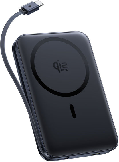 Безжичен външен акумулатор Baseus PicoGo AM61, 10000mAh, 45W, PD + FQI, 1 x QI - 2 x USB-C, Черен E0028V00